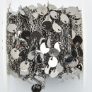 1 yard GUNMETAL BLACK DISC Cable Link Chain Fch0967a