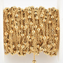 1 yard Gold Satellite Chain Stainless Steel Ball and Link Chain, Bead Chain, Round Balls are 3.5mm, fch1096a