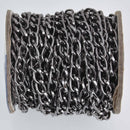 1 yard Gunmetal Aluminum Chain, Curb Link 9x5mm, fch1236a