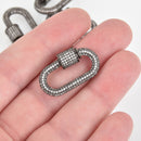 CZ Gunmetal Micro Pave Carabiner Clasp, Screw Clasp, 29mm fcl0335