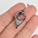 Black Micro Pave Lobster Clasp 27mm fcl0414