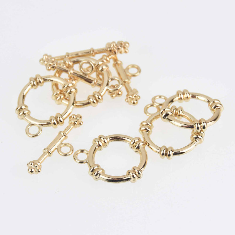 Light Gold Toggle Clasps, Metal, fcl0485