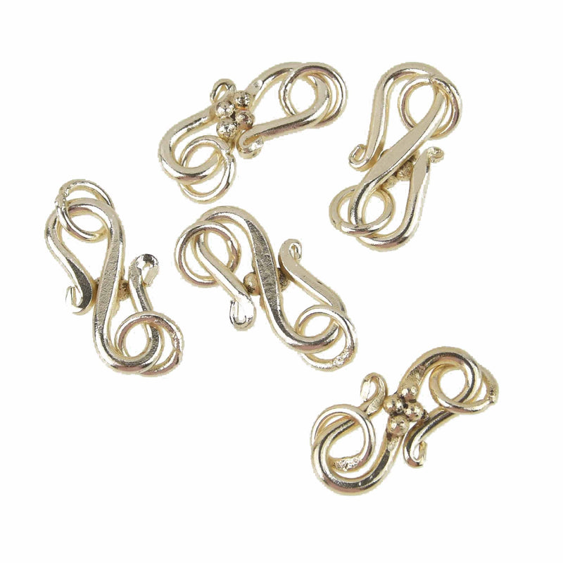 Hook Eye Clasps Hammered Light Gold, fcl0487