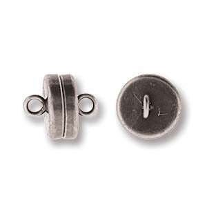 Antique Silver Magnetic Clasp, dark oxidized silver plated, strong magnet, fcl0502