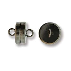 Gunmetal Magnetic Clasp, black oxidized silver plated, strong magnet, fcl0503
