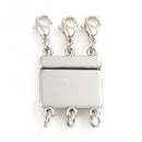 Silver Plate Magnet Clasp triple strand connector, fcl0509