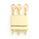 Gold Plate Magnet Clasp triple strand connector, fcl0510