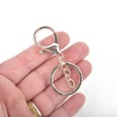 10 Large Rose Gold Keychains with Clasp, lobster clasp, chain for adding charms, fin0794