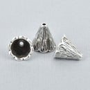 10 Silver Bead Cones fits 9mm fin0824