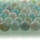 10mm Round BLUE GREEN  AGATE Beads, smooth, full strand, 38 beads, gag0356