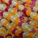 6mm SUMMER MIX Round JADE Beads, Pink Yellow Green Gemstone Beads, full strand, about 62 beads, gjd0210