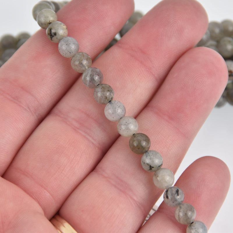 6mm LABRADORITE Round Beads, Natural Gemstone Labradorite Beads, full strand, glb0007