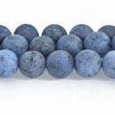 10mm Matte DUMORTIERITE Round Beads, Denim Blue, full strand, 40 beads, gms0070