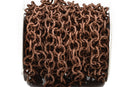 1 yard COPPER Cable Chain, Round Links are 11mm unsoldered, Diamond Cut Twist Rope Design, fch0467a