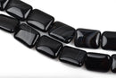 20x14mm Brazilian AGATE Oval Nugget Beads, Natural Gemstones, black white tan, full strand, 22 beads, gag0264