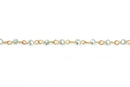 1 yard PASTEL MINT GREEN Crystal Rosary Chain, bright gold, 4mm round faceted crystal beads, fch0442a