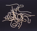 200 (100 pairs) rose gold plated earring blanks, Wire Fish Hook with Ball, French Hook, fin0595