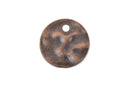 10 COPPER Hammered Metal Coin Sequin Charms, Round Coin Charms, double sided design, 20mm (3/4") chc0061