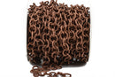 1 yard COPPER Cable Chain, Round Links are 11mm unsoldered, Diamond Cut Twist Rope Design, fch0467a