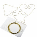 Gold Wire Beaded ORNAMENT Blanks, 3" to 3.5" wide cft0048