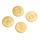 10 Letter C Alphabet Charms Gold Plated Monogram, double sided round disc letter charms, dot charms, 12mm, (1/2") chg0465