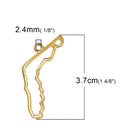 5 Gold FLORIDA Charm Pendants, Outline State Travel Charm Pendants, 37x31mm, chg0536