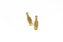 10 Gold FEATHER Charms, Gold oxidized metal charms, Gold feather pendants, 27x8mm, 1-1/8" long chg0599