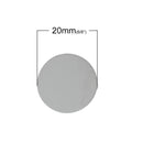 10 SILVER Round Metal Pin Backs, Brooch Lapel Pin Blanks, Flat Pad Cabochon Blanks, fits 20mm diameter (3/4 inch), pin0114