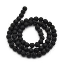 6mm - 7mm Round BLACK LAVA Beads, perfume diffuser beads, essential oil beads, lava stone beads, full strand, about 62 beads, glv0008
