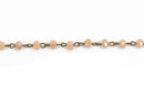 1 yard (3 feet) IVORY CREAM Crystal Rondelle Rosary Chain, bronze wire, 6mm faceted rondelle glass beads, fch0592a