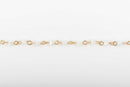 13 feet WHITE AB Crystal Rosary Chain, bright gold links, 4mm round faceted crystal bead chain, fch0595b