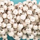 3 feet (1 yard) WHITE Howlite Rosary Chain, silver links, 8mm round stone beads, fch0603a