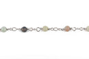 13 feet (4 meters) AMAZONITE GEMSTONE Rosary Chain, silver, 4mm round gemstone beads, fch0616b