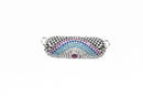 29mm Micro pave' Charm, Bar Charm Connector Link with hand-set crystals, Cubic Zirconia Stones, SILVER, chs2987
