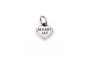 Carved MARRY ME Heart Sterling Silver Charm Pendant,  pms0056