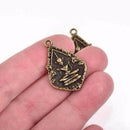 5 THAI BUDDHA charm pendants, bronze metal, religious icon relic charm, double sided, 31x21mm, chs2906