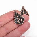 5 THAI BUDDHA charm pendants, antique copper metal, religious icon relic charm, double sided, 31x21mm, chs2903