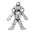 5 SPACE ASTRONAUT Charms, Antique Silver Tone Metal Pewter Pendants, moon landing chs2019
