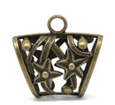 2 Bronze Tone Scarf Bail  Charm Hangers FBA0021