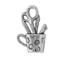 8 Silver ARTIST CUP Charms painting and drawing supplies chs1981