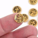gold cross dot charms