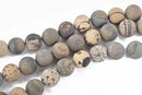 6mm PICTURE JASPER Round Beads, Smooth Matte Frosted Round Gemstone Beads, full strand, 64 beads per strand, gja0179