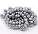 8mm SILVER GRAY Round Glass Pearls   50 beads   bgl0445