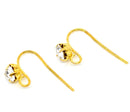 Gold Plated Rhinestone Prong Earwire Hooks with Loop 18x12mm . 2 pair (4 earrings) fin0002