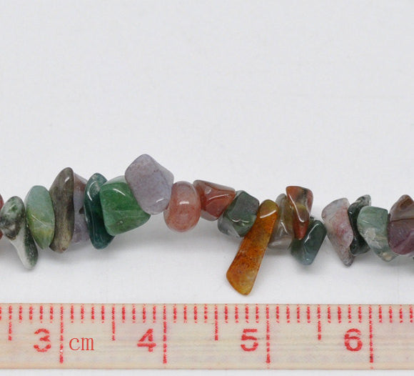 INDIAN AGATE Gemstone Chips . 1 double strand . 35 inches gag0091