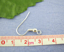 20 Bright SILVER PLATED French Hook Earrings Ear Wires (10 pairs) fin0150a