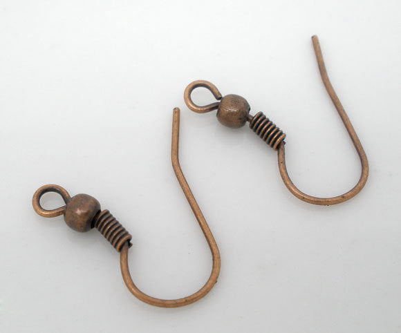 200 Antiqued COPPER PLATED French Hook Earrings Ear Wires (100 pairs)  fin0293b