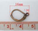 60 Antiqued COPPER PLATED Metal Lever Back Earrings Ear Wires (30 pairs)  fin0294