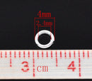 50 Silver Plated Copper Open Jump Rings Findings 4mm x 0.7mm, 21 gauge wire jum0032a