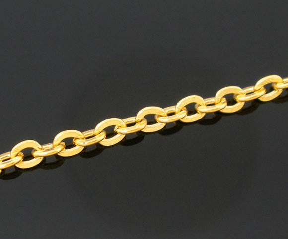 10 meters (over 32 feet)  Gold Plated Link Chain  3x2.5mm . unsoldered fch0109
